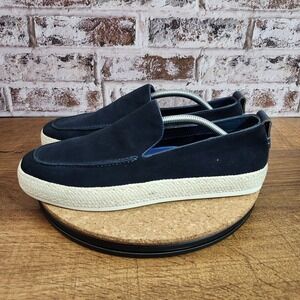 Moretti Gold Label Shoes Men's 10D Blue Suede Slip On Loafers Casual